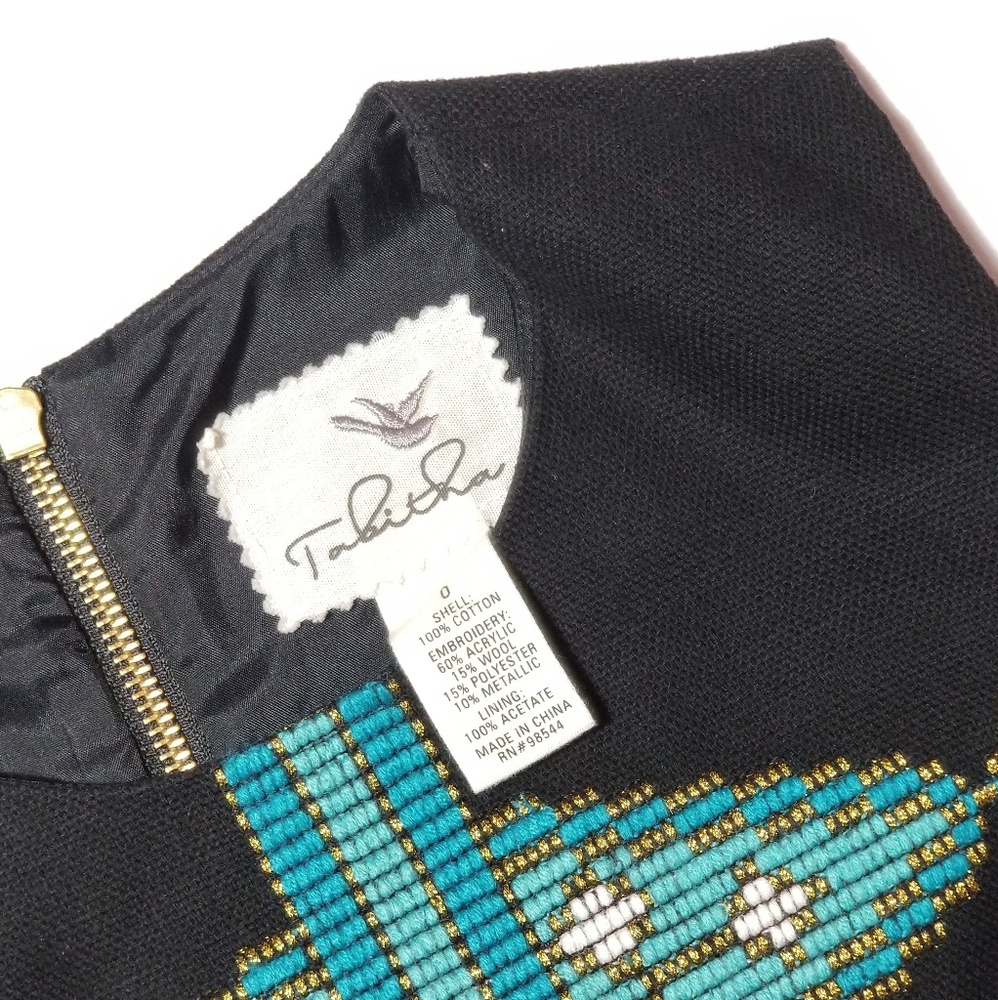 Tabitha Split Diamonds Embroidered Mod Shift Dress - image 4